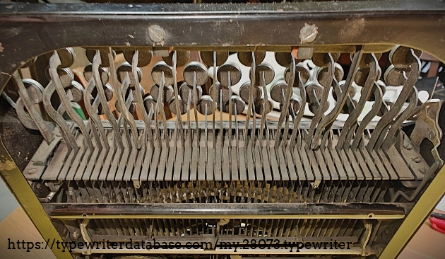 Underside view of keyboard from front.