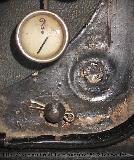 Right front foot riser, from top showing weld point.