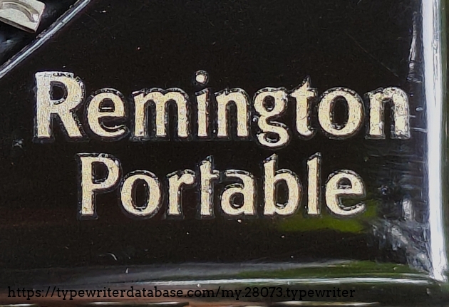 Remington Portable decal, after careful cleaning.