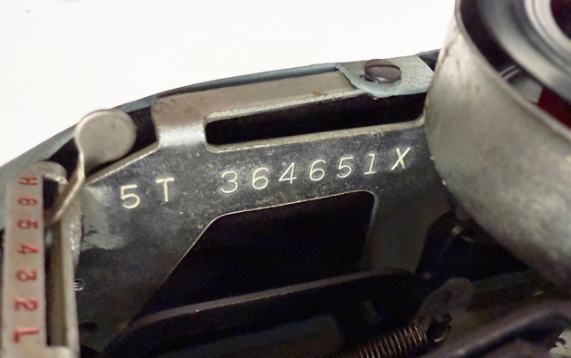 Smith Corona "Silent Super" serial number location...