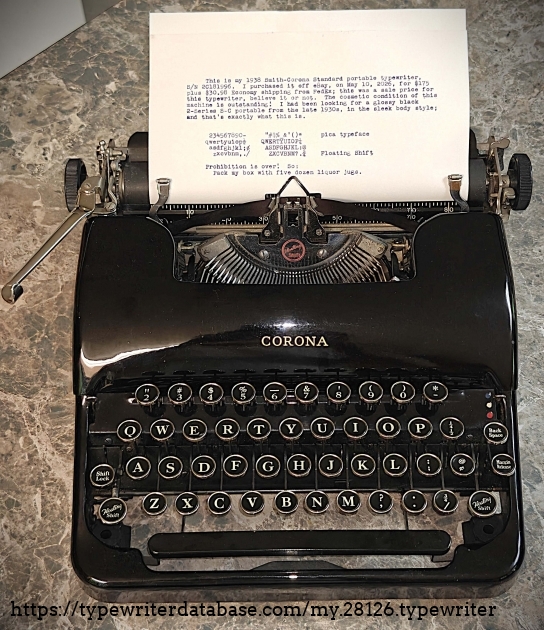 Front, with typing sample inserted.