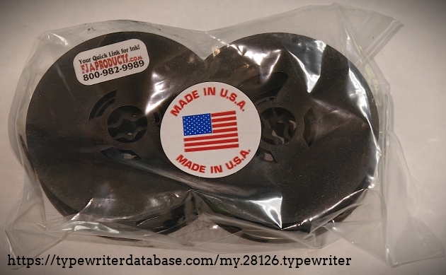 FJA Ribbon, top view, in package (not the one used for this gallery typing sample).