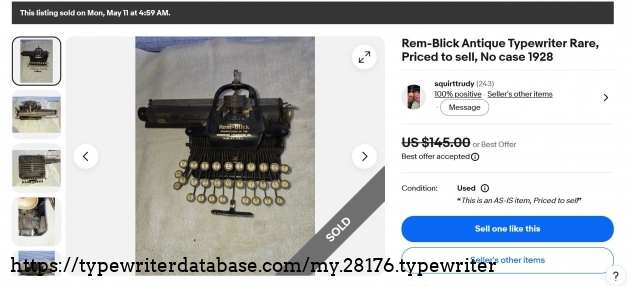 Main (closed) eBay listing page.