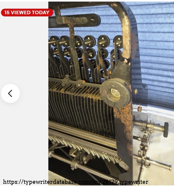 Underside view, showing some of the rust on the machine.