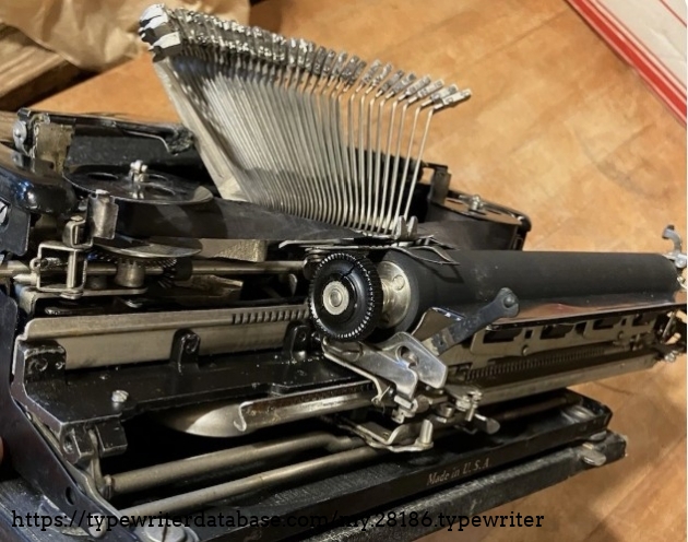 Right rear, with typebars extended.