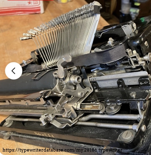 Left rear view with typebars extended.