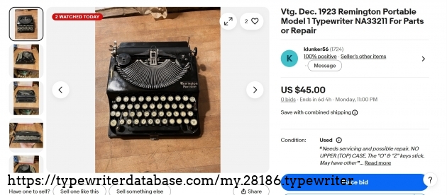 Main eBay listing.