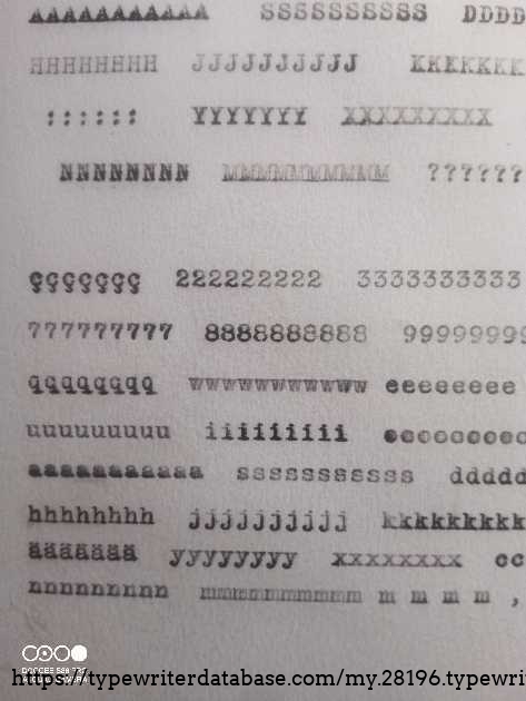 This is the typeface of my Orga A38 machine.