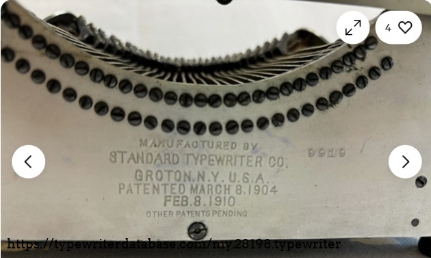 Rear close-up, showing serial number.