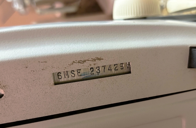 Smith Corona "Sterling" serial number location...