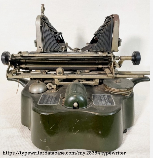 Rear view, with glimpse of carriage-rail serial number.