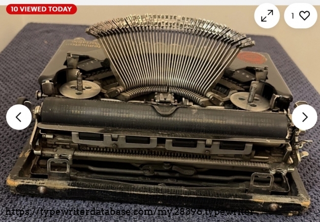 Aft, lower angle, typebars extended.