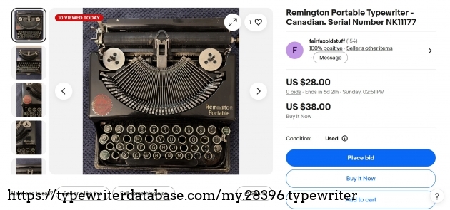 eBay listing main page.