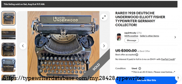 eBay main listing page, showing sold status.