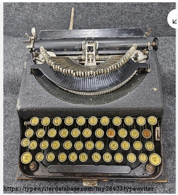 Front view, typebars extended.