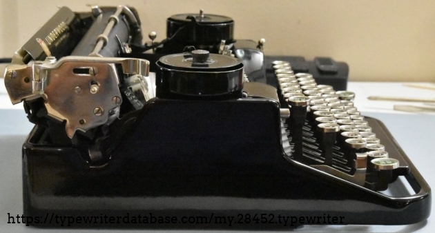 No left platen knob, spacing limited to single or double space.