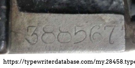 Serial number from Richard Polt's gallery for Underwood 4 #388567 (1911) for comparison.