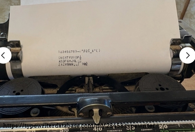 Carriage with typing sample inserted.