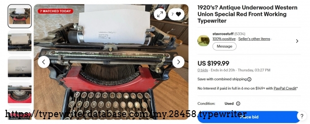 Main eBay listing view.