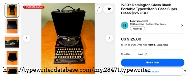 eBay main listing page, before I messaged the seller.