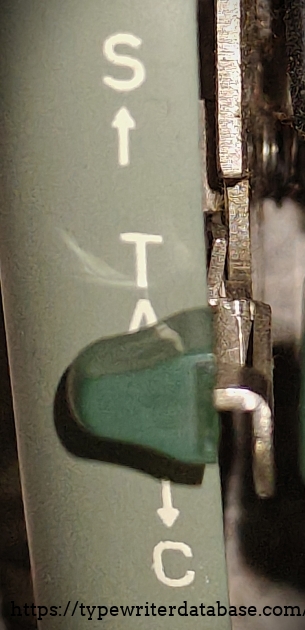 Detail of tab set linkage.