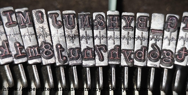 Type slug detail.  This is a 12 CPI / Elite typeface.