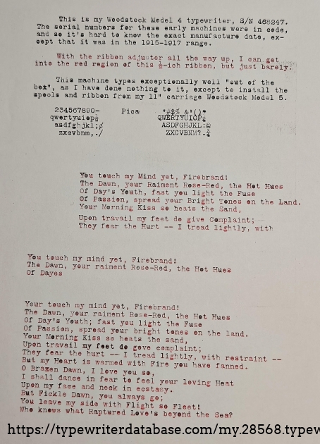 Typing sample with errors :-( and an original sonnet by yours truly.
