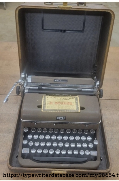 Front view with machine in its case.