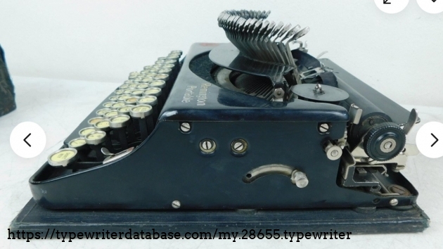 Right broadside, typebars extended.