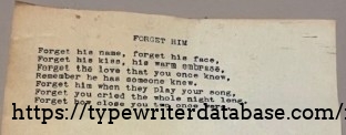 Typing sample, presumably from this machine.