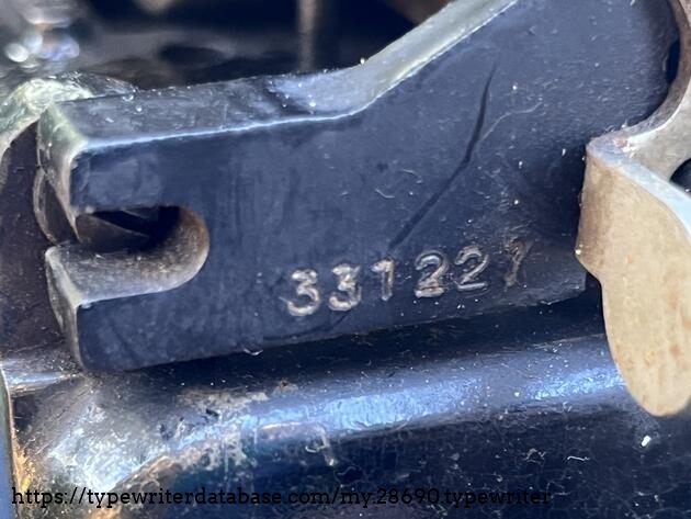 Serial number stamped on carriage.