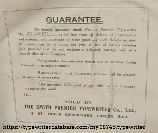 Guarantee Label, with much clearer and definite image of the serial number indicated as SV 420531.