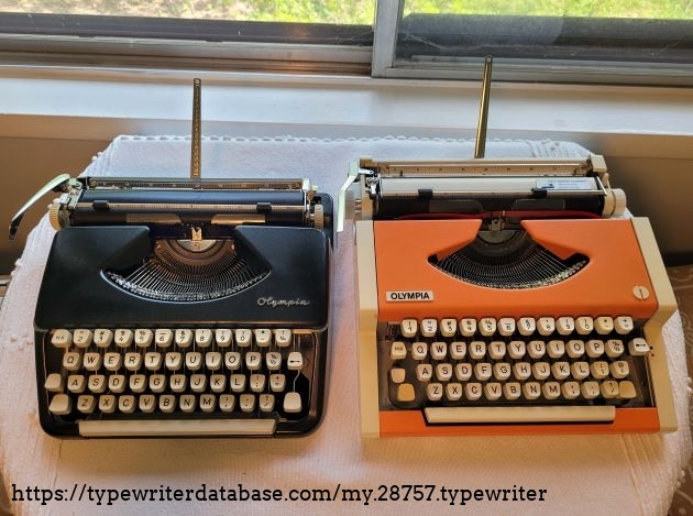 My 1960 Olympia SF next to the 1975 version.
