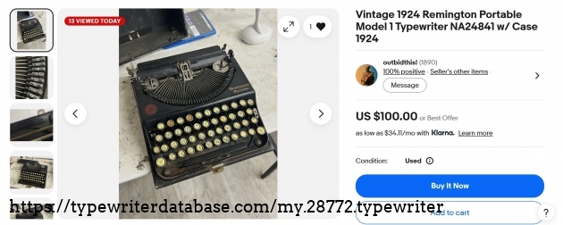 eBay listing page.  Note the serial number is given incorrectly, both in the Google AI search and in the listing title.