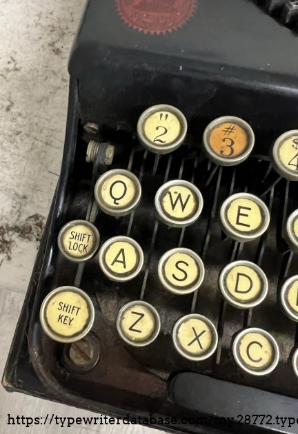 Keyboard, left end.