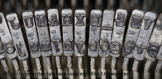 Detail of type slugs; the typeface is pica.