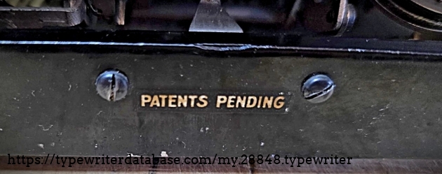 Aft, detail of "Patents Pending" decal.