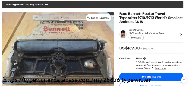 eBay main listing page, showing sold status.