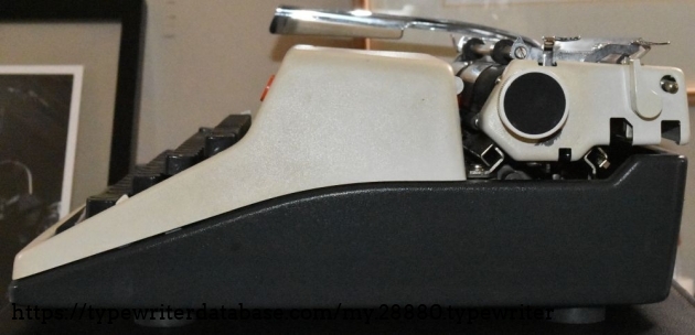 The only real wear to the finish is under the right platen knob.  I assume it's years of fingernails scratching the paint as the right-handed typist goes to turn the knob.