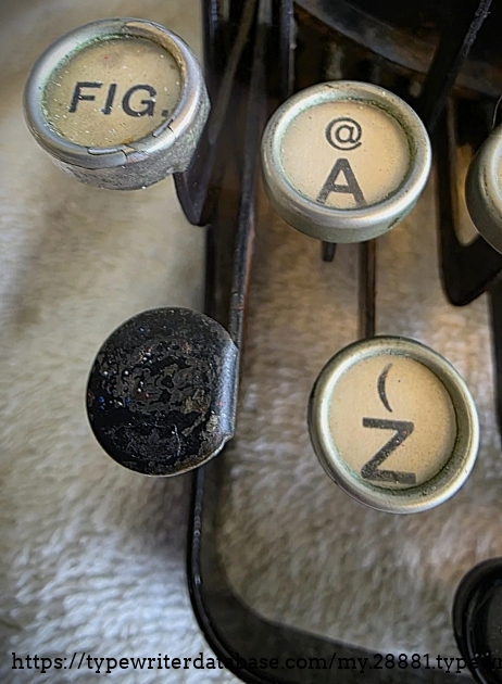 Detail showing Fig key and missing Cap key.