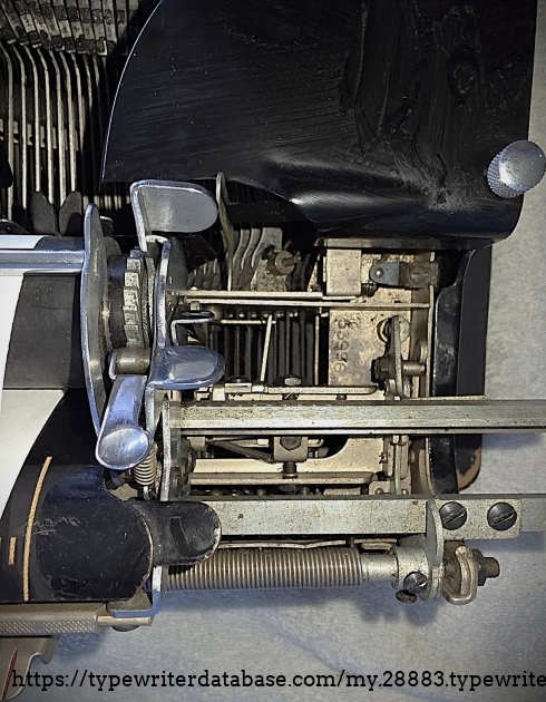 Right carriage end showing serial number.