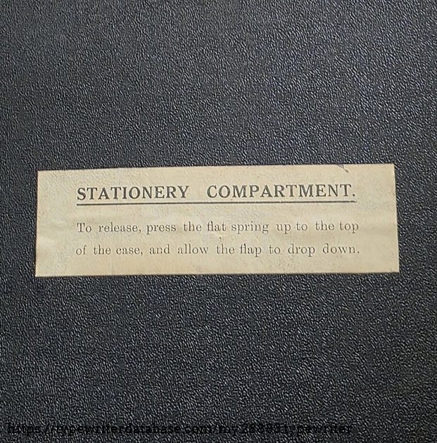 Stationary compartment label.