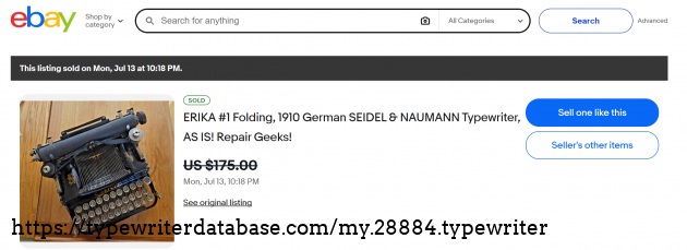 eBay sold listing page.