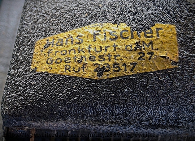 Front cover left, Hans Fischer decal.