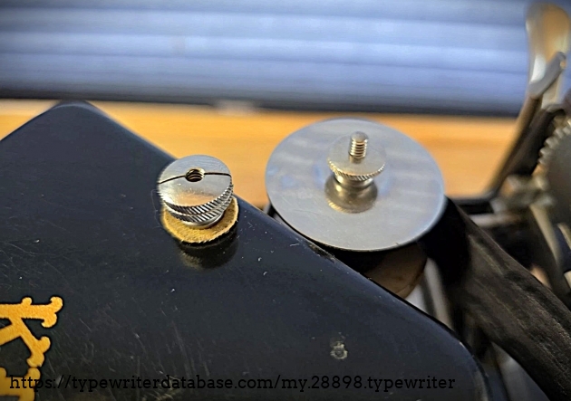 Left side of cover and (missing) ribbon spool cover.