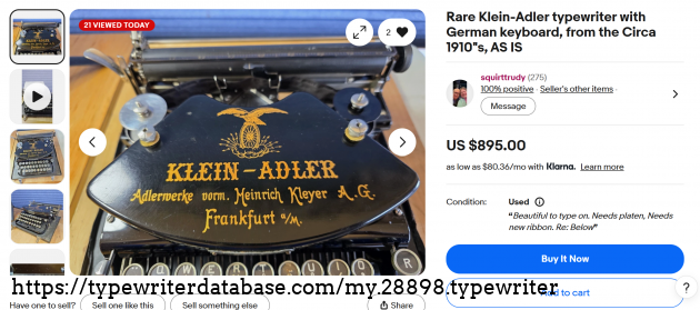 eBay main listing page.  This listing is still active as of 9/1/2026.