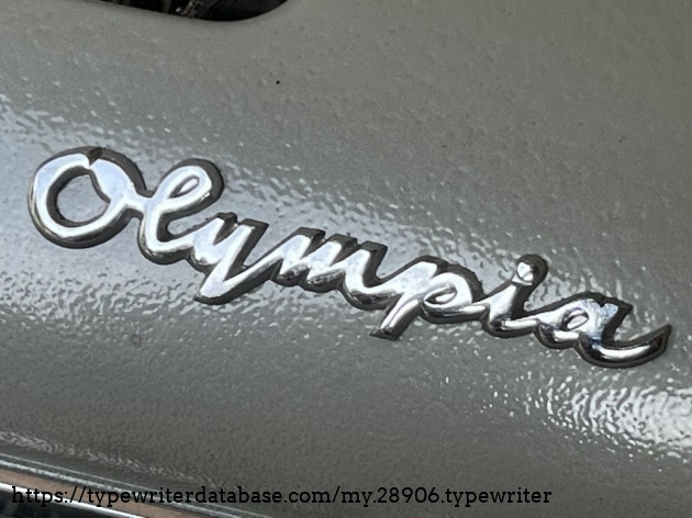 Detail: "Olympia" lettering
