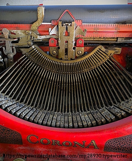 Front close up showing type basket and ribbon vibrator.