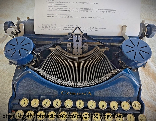 Carriage and type basket with paper inserted.