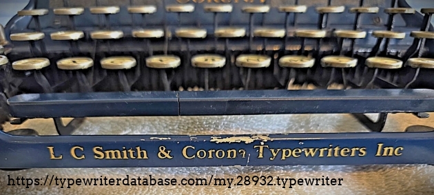 Front edge decal.  The crack in the space bar is evident.